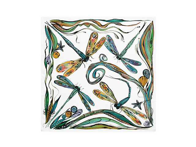 Clay Born Pottery & Textiles Pair of Cloth Napkins Dragonfly