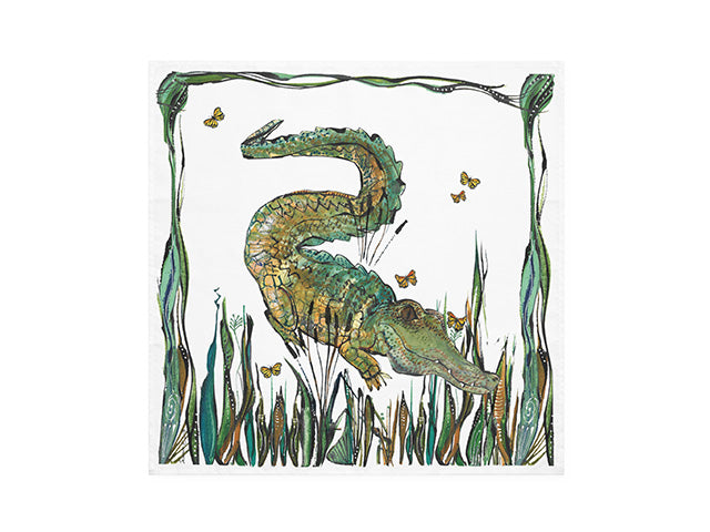 Clay Born Pottery & Textiles Pair of Cloth Napkins Gator