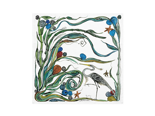 Clay Born Pottery & Textiles Pair of Cloth Napkins Heron