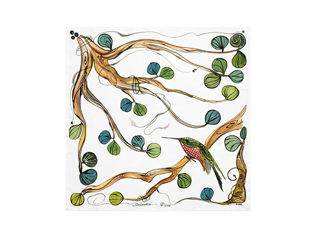 Clay Born Pottery & Textiles Pair of Cloth Napkins Hummingbird