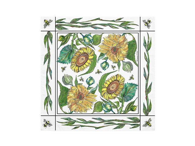 Clay Born Pottery & Textiles Pair of Cloth Napkins Sunflower