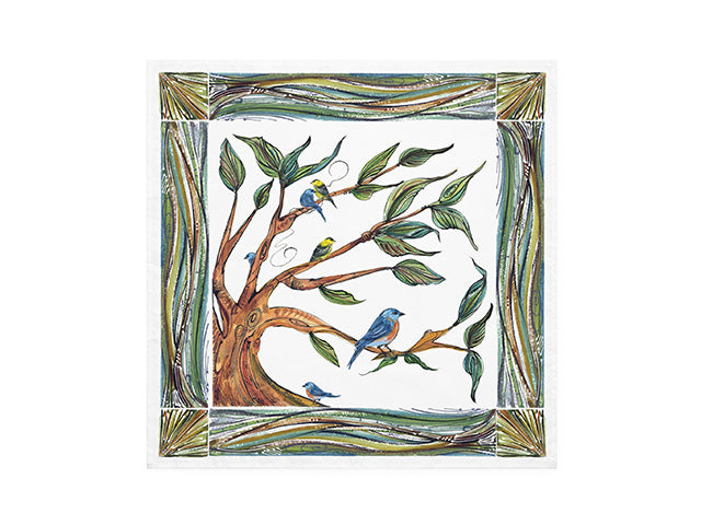 Clay Born Pottery & Textiles Pair of Cloth Napkins Tree + Bird