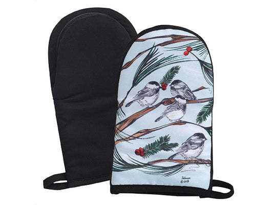 Clay Born Pottery & Textiles Oven Mitt Chickadee