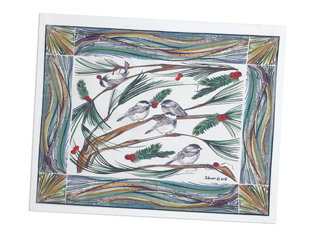 Clay Born Pottery & Textiles Placemat Chickadee