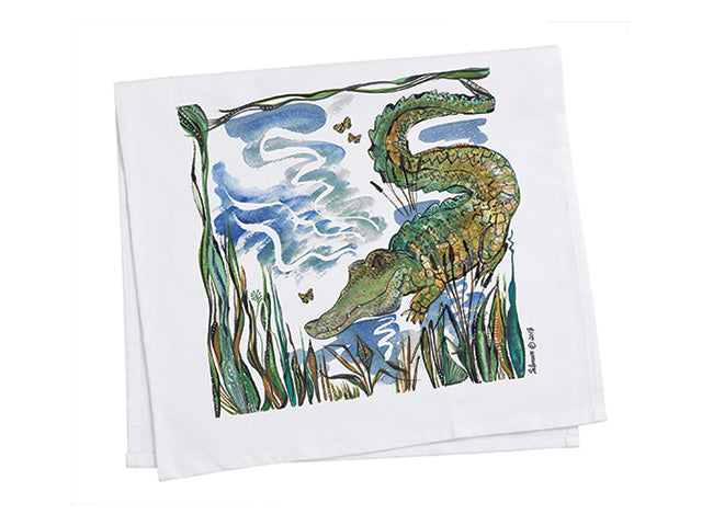 Clay Born Pottery & Textiles Tea Towel Gator