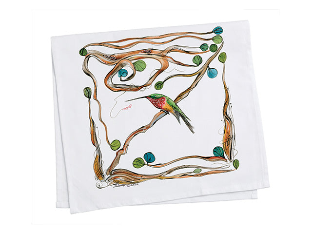 Clay Born Pottery & Textiles Tea Towel Hummingbird