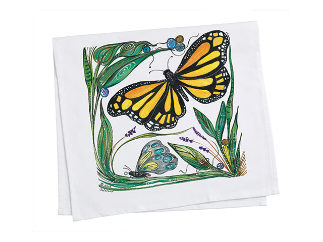 Clay Born Pottery & Textiles Tea Towel Monarch