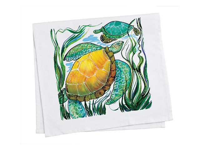 Clay Born Pottery & Textiles Tea Towel Sea Turtle