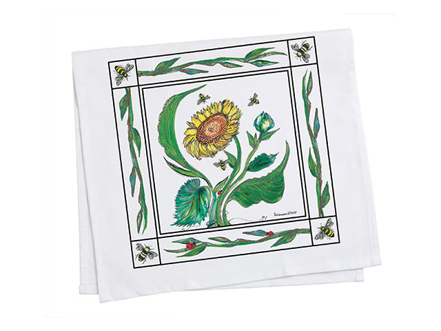 Clay Born Pottery & Textiles Tea Towel Sunflower