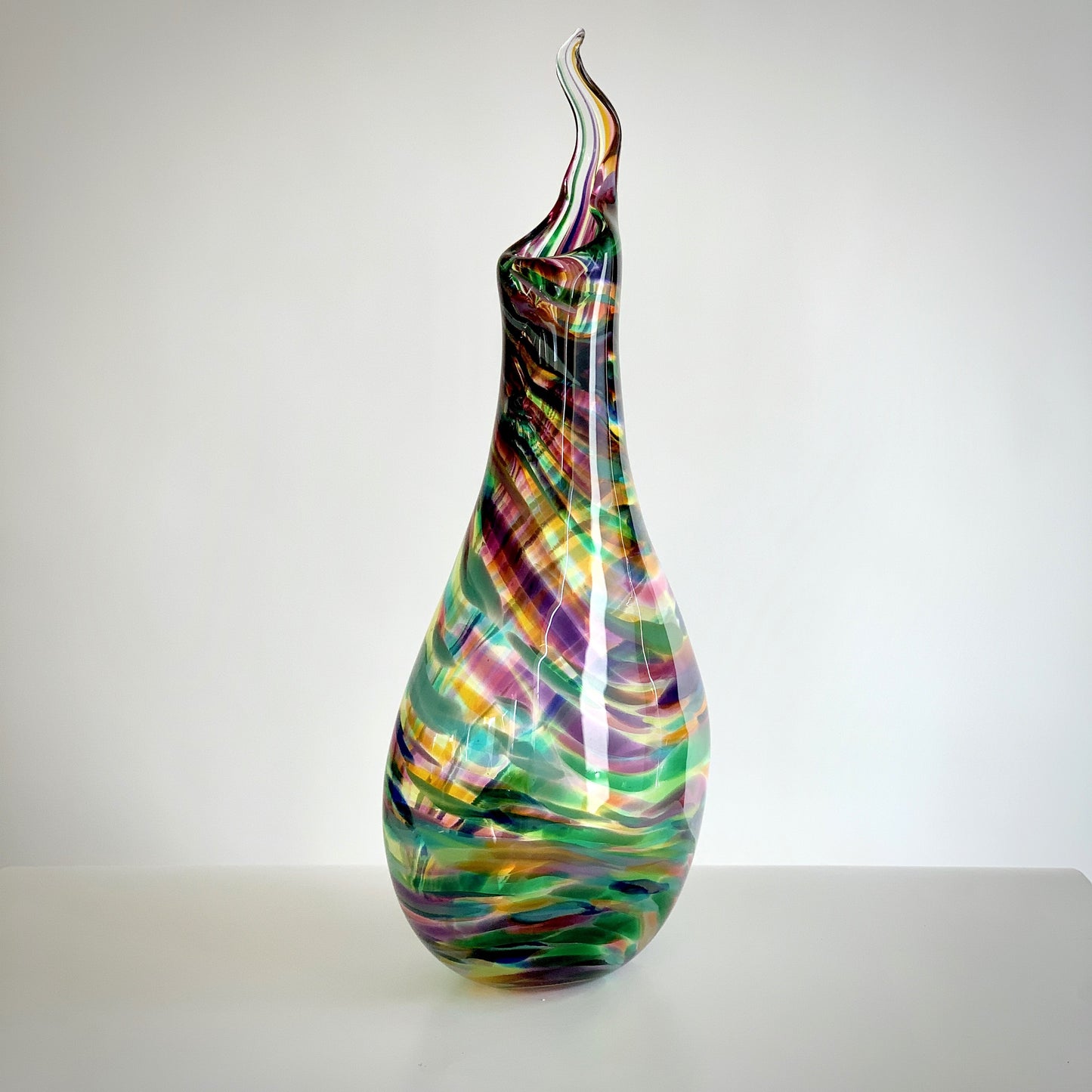 Goldhagen Art Glass Teardrop Vase in Neptune