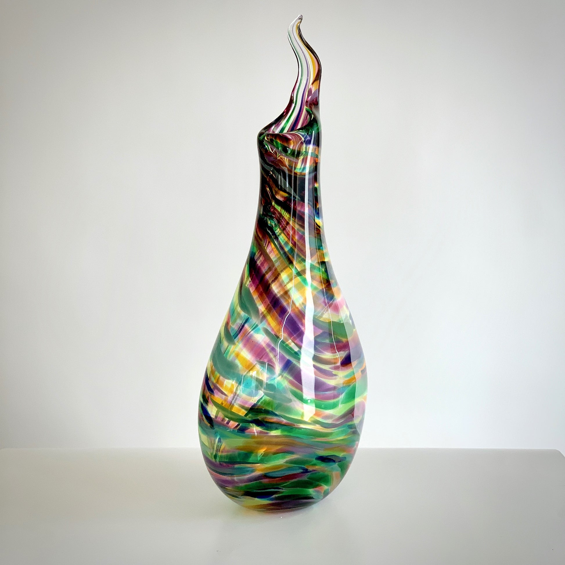 Goldhagen Art Glass Teardrop Vase in Neptune