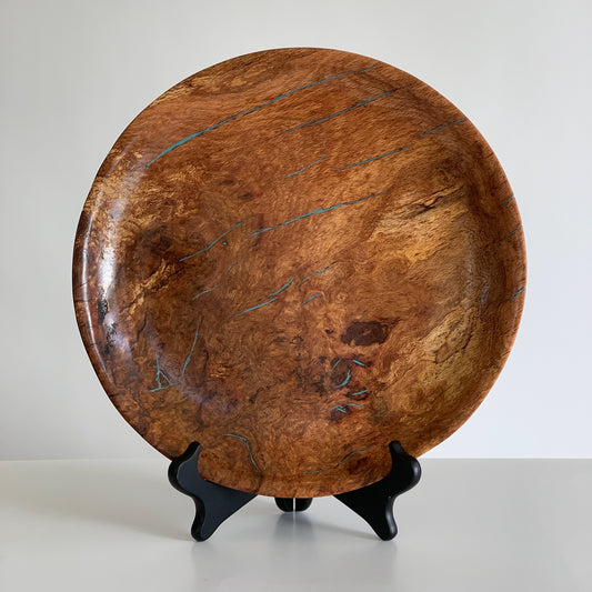 Bud Gray Oak Burl Decorative Footed Low Bowl