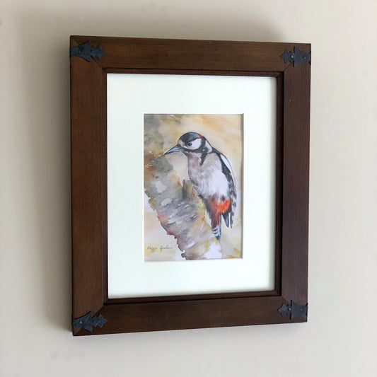 Maggie Graham "Red Belly Woodpecker" Framed Watercolor