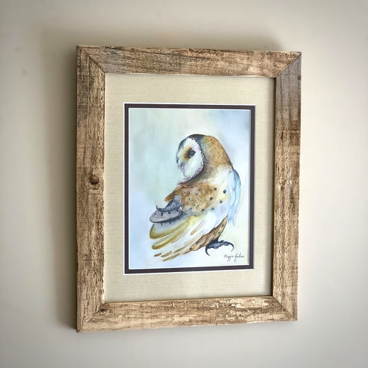 Maggie Graham "Barn Owl" Framed Watercolor