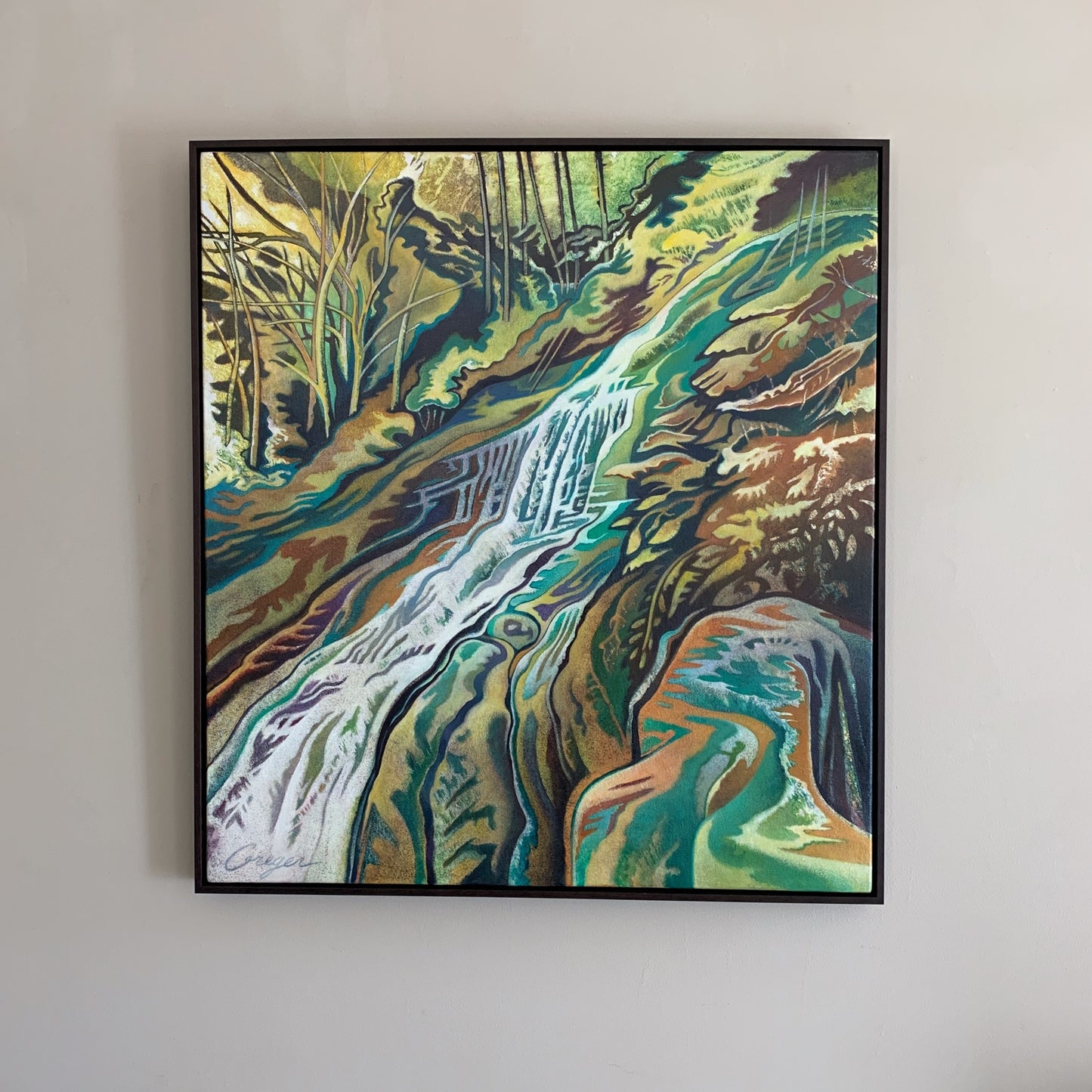 C. Shana Greger "Cascades MM 217" Framed Acrylic Painting