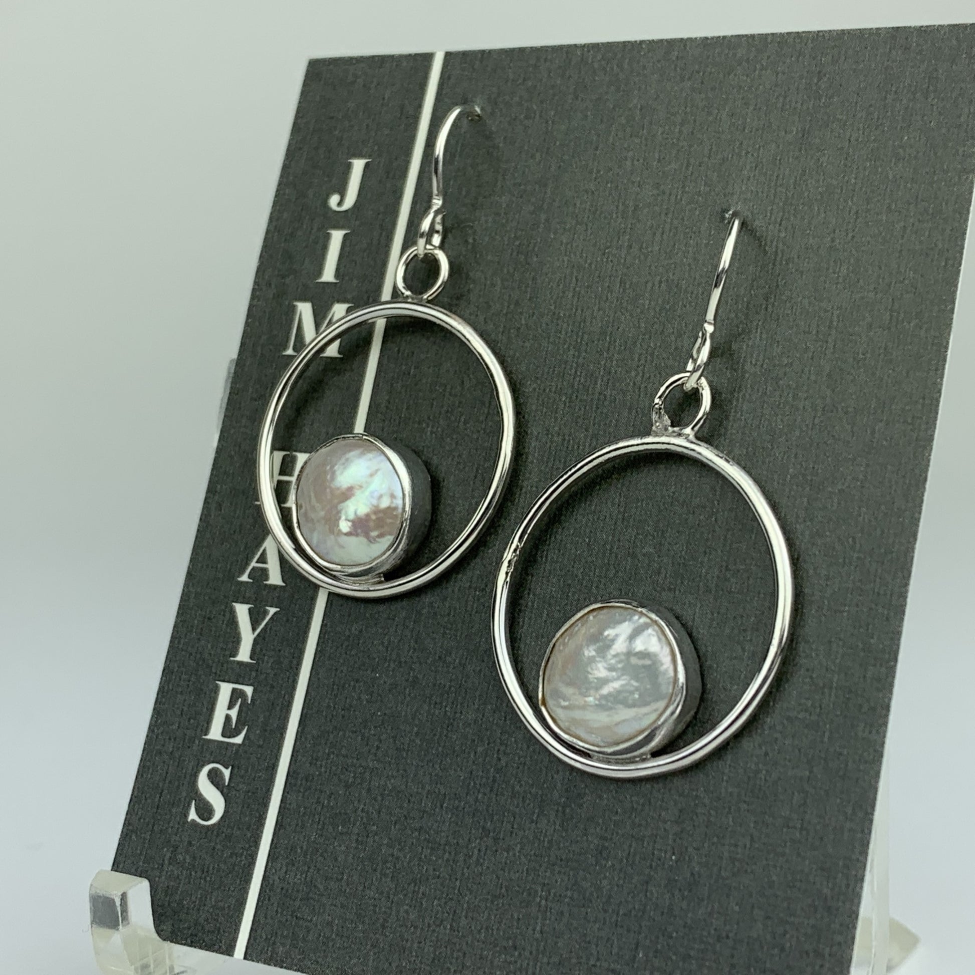 Jim Hayes Coin Pearl Earrings