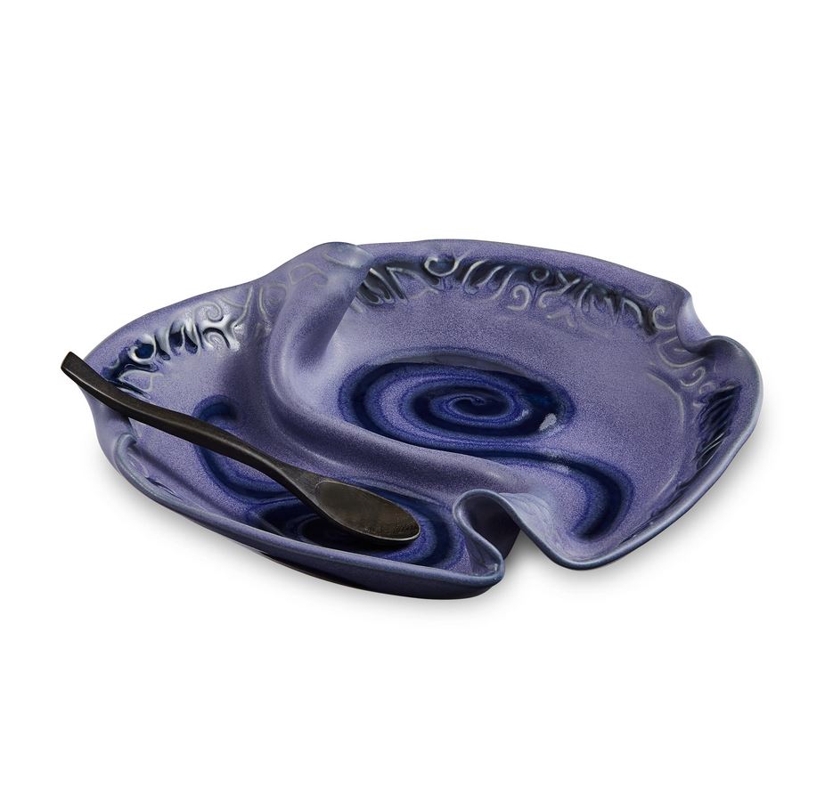 Condiment Dish 2-Sided(w Periwinkle Blue