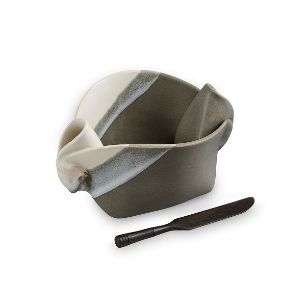 Pinch Pot (w/Knife) Grey & White