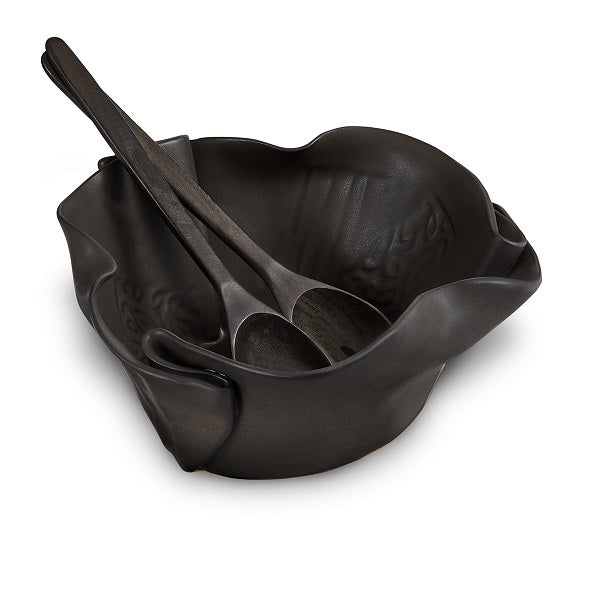 Serving Bowl (w/small palm servers Ebony