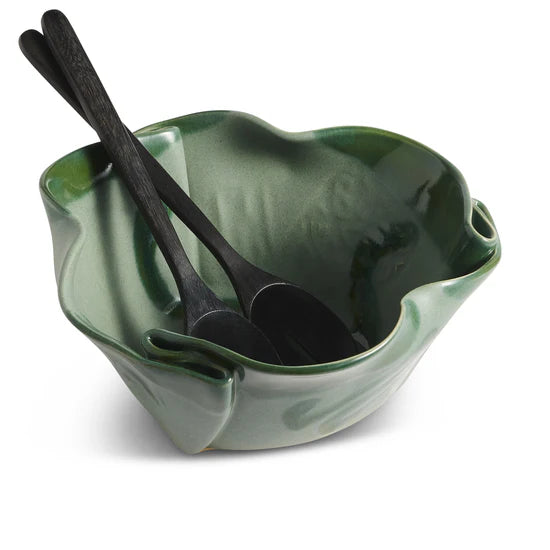 Serving Bowl (w/small palm Forest Green