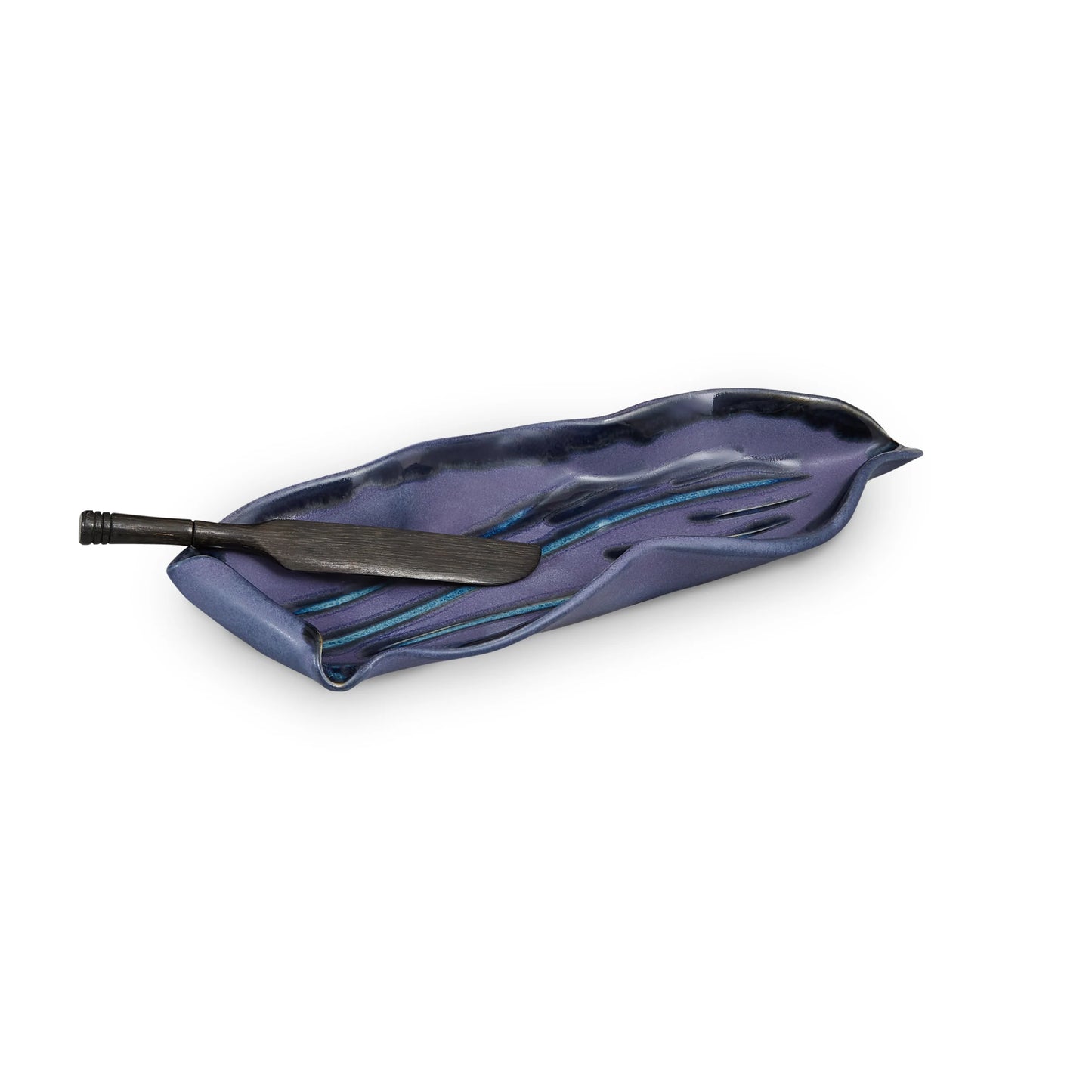 Stick Butter Dish (w/Ros Periwinkle Blue