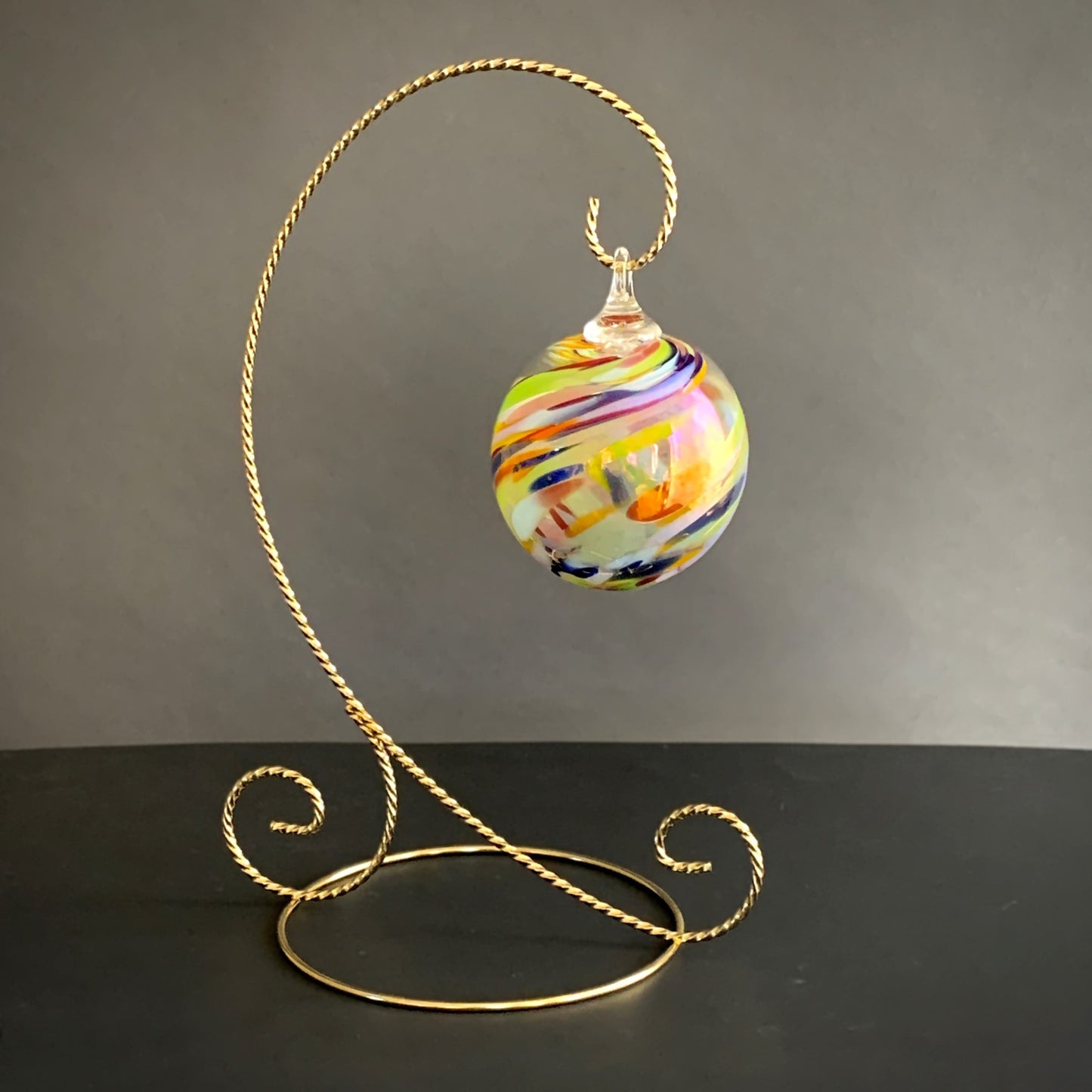 Hot Glass Alley Brass Ornament Stand