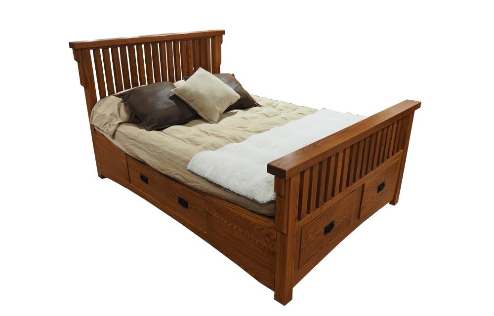 IPF Designs Sierra Mission Queen Oak Storage Bed