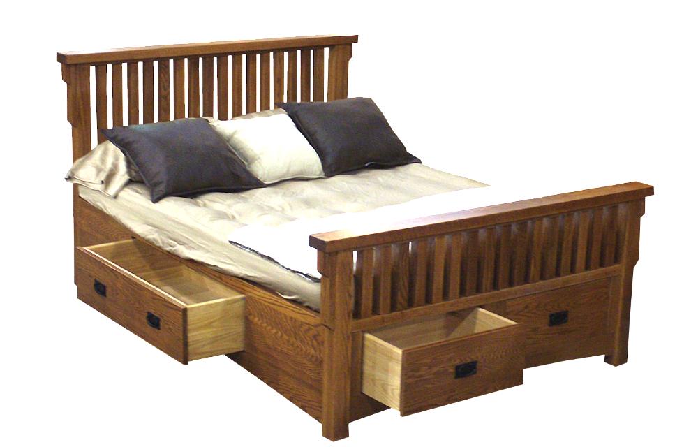 IPF Designs Sierra Mission Queen Oak Storage Bed