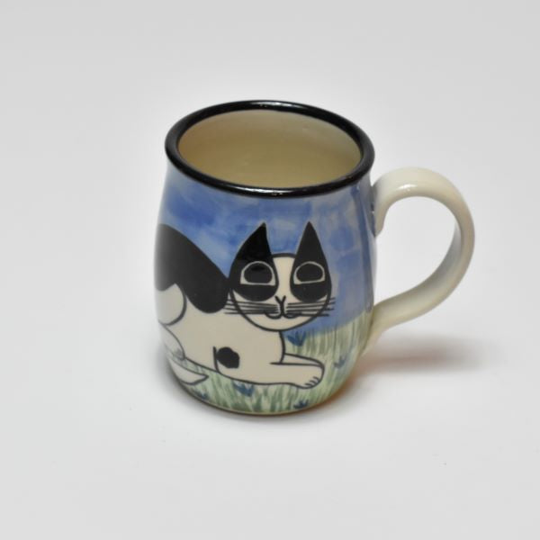 Mug, Cat Lying BlK/Wht