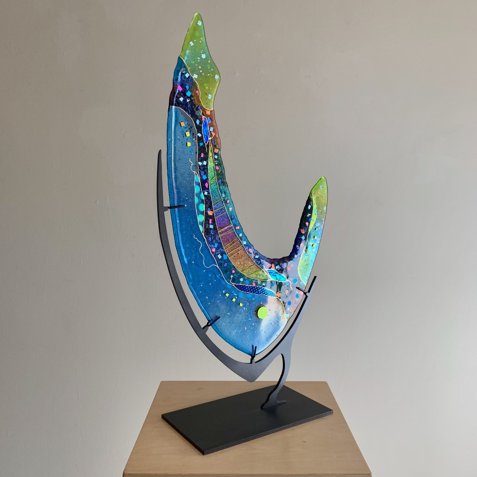 Karen Ehart Art Glass Geode Sculpture