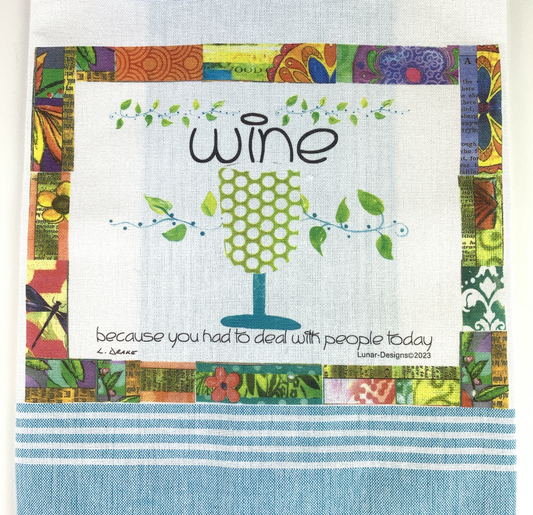 Lunar Designs Kitchen Towel #307 Wine People