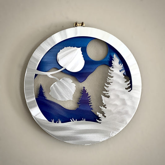 Metal Petal Art "Mountain Wall Circle" (Blue)