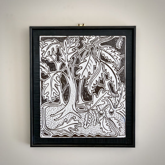 Peg Morar - Sgraffito Foliage (Framed)