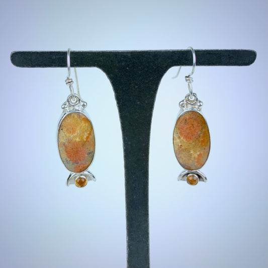 ERG 569 Fossilized Bali Coral w/Citrine