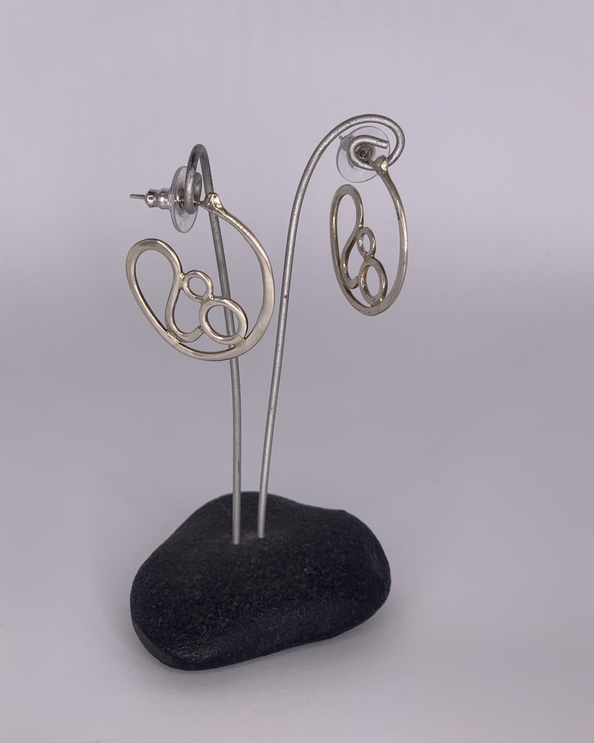 Katherine Palmer Sterling Silver Abstract Hoop Earrings
