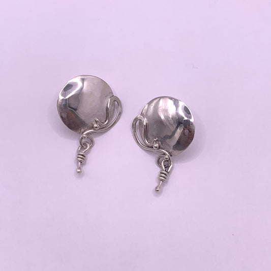 Katherine Palmer Disk and Dangle Stud Earrings