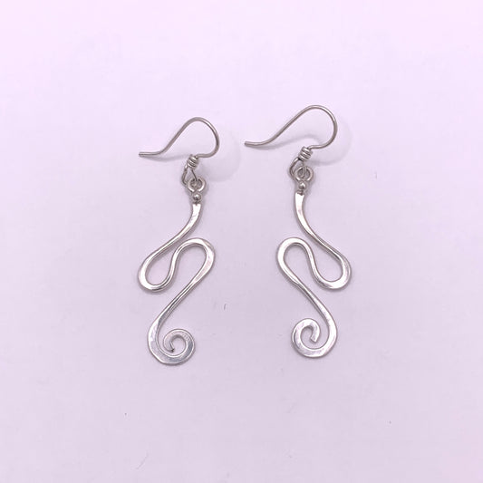 Katherine Palmer Long Swirl Earrings
