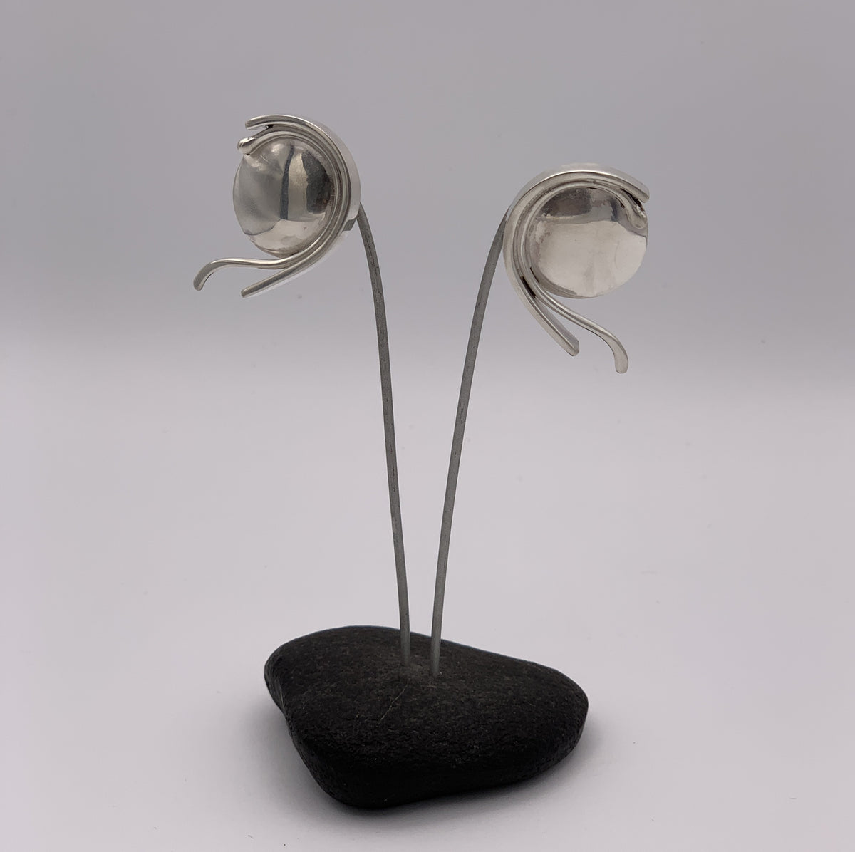 Katherine Palmer Sterling Silver Dome Post Earrings