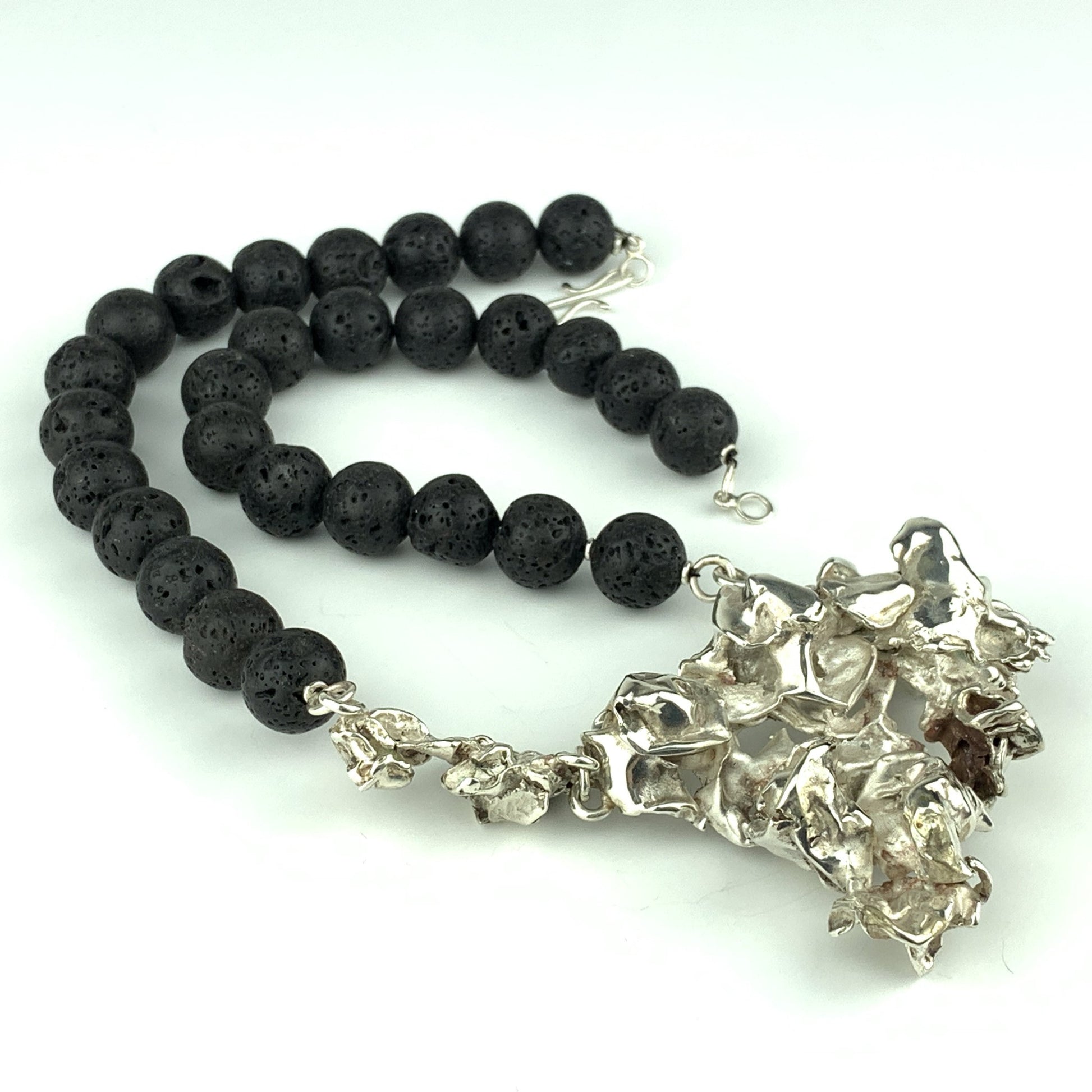 Katherine Palmer Water Casting Necklace With Lava Beads