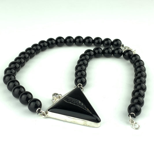 Katherine Palmer Crystal and Onyx Necklace