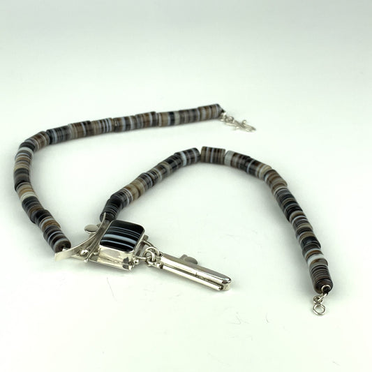 Katherine Palmer Banded Onyx Necklace