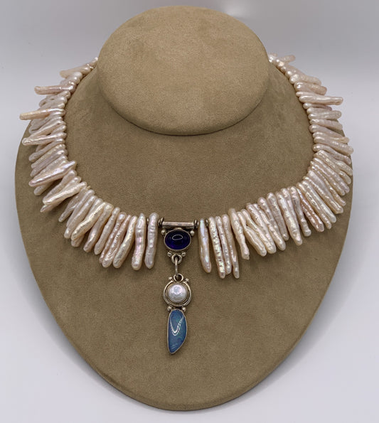 Katherine Palmer Pearl, Amethyst, and Opal Necklace