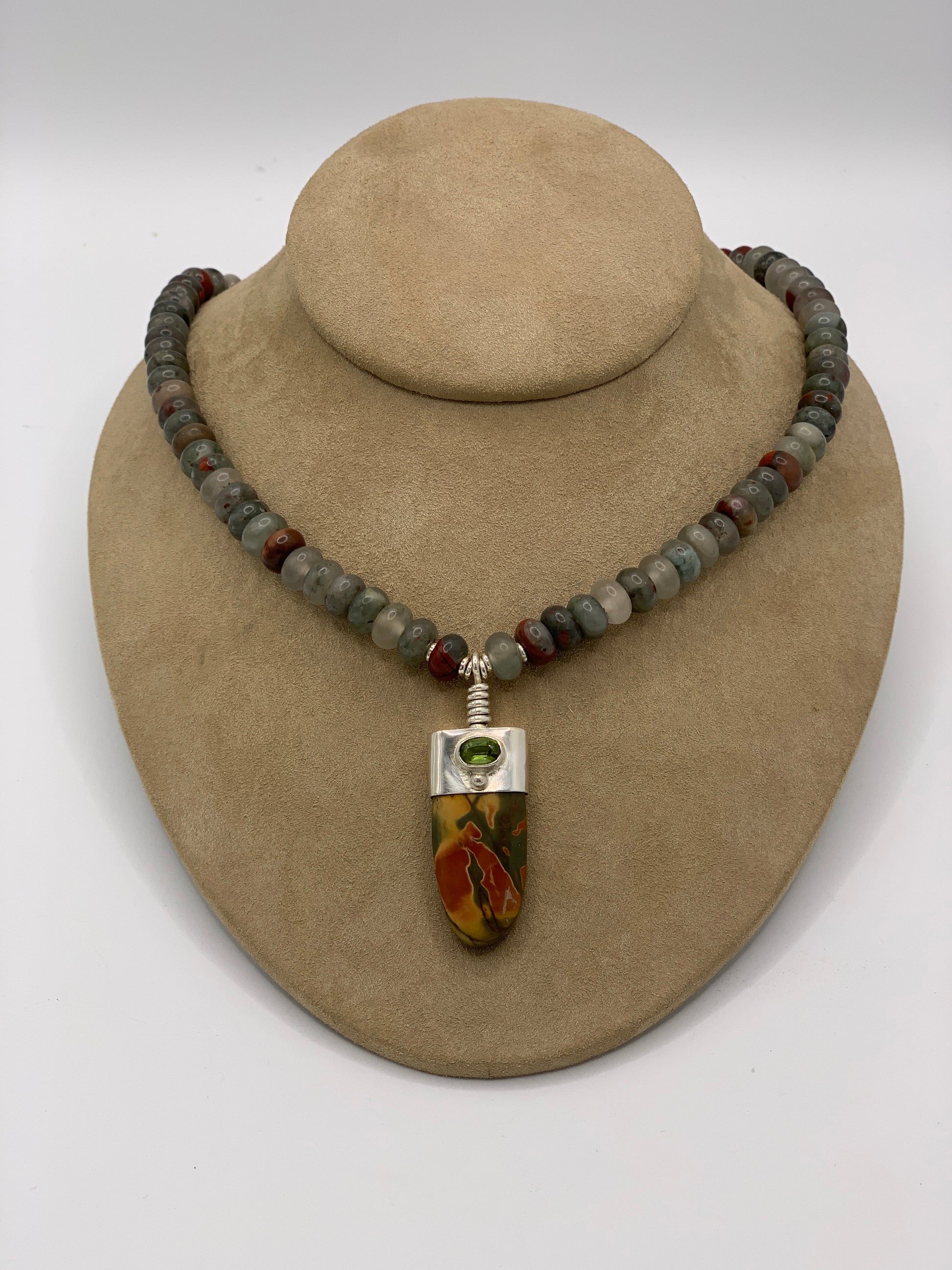 NCK SS Red Creek Jasper, Peridot, Agate