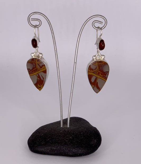 Katherine Palmer Jasper and Carnelian Earrings