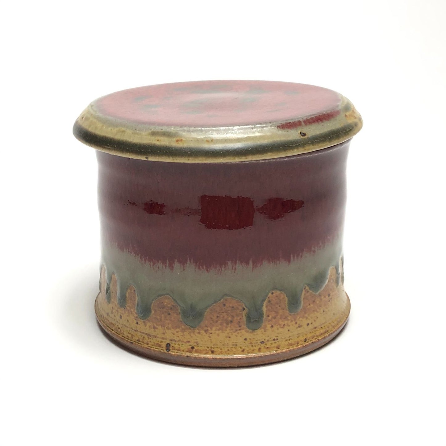 Ray Pottery Butter Keeper Red