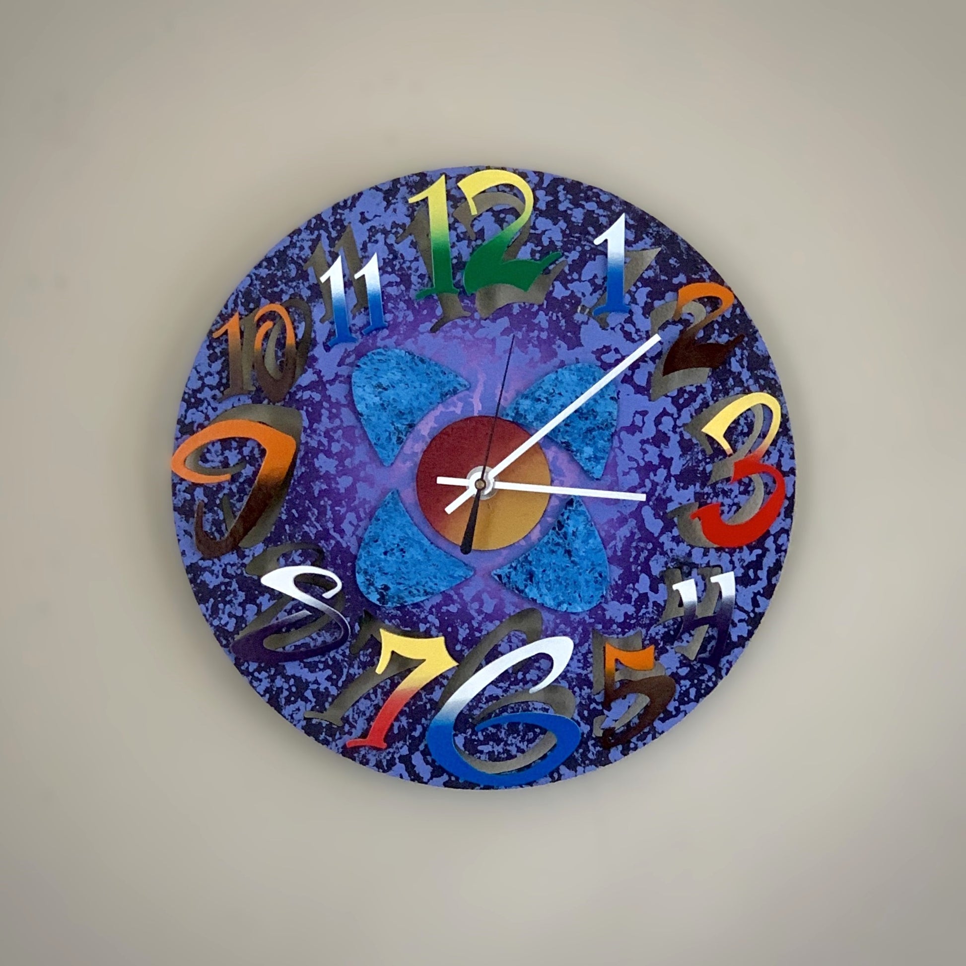 David Scherer Mod Disk Purple Wall Clock