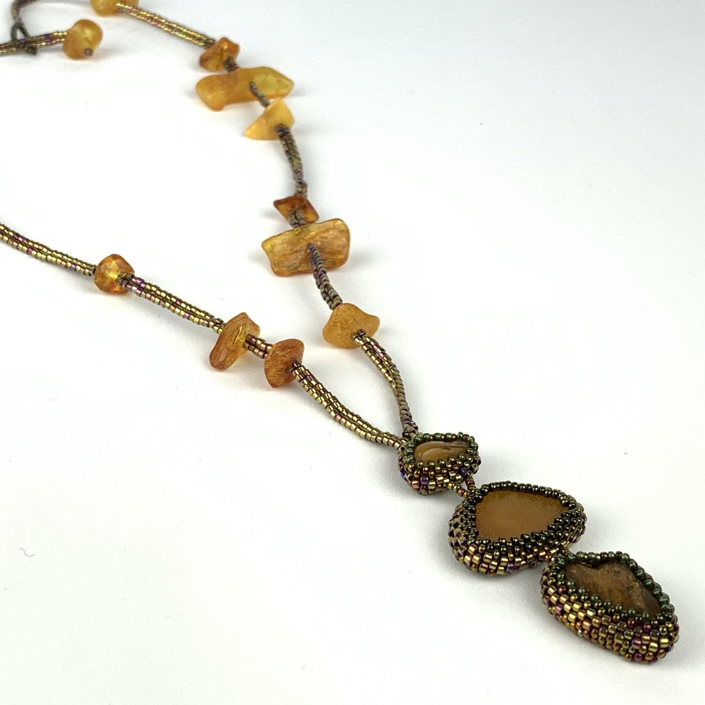 Vita Schneider Beaded Necklace, Amber Drop