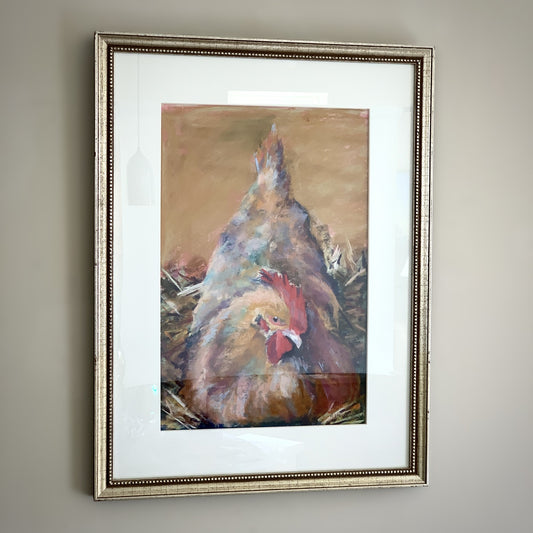 Anita Stein "Chicken Big" Framed Pastel