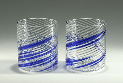 Tom Stoenner Rocks Glass (Blue Swirl)