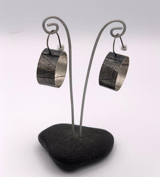 Terri Logan Sterling Silver Cut Hoop Earrings